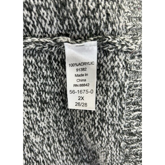 Woman Within Sweater Women's 2X 26/28 Short Sleeve Button Up Cardigan Knit Gray - Picture 10 of 10